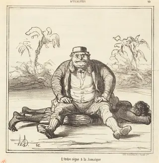 L'Ordre règne à la Jamaique, by Honoré Daumier, ink, 1866