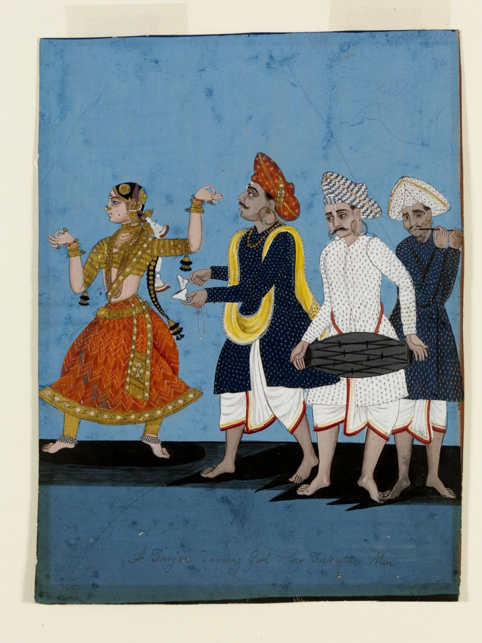 A dancing- girl with three musicians, detail