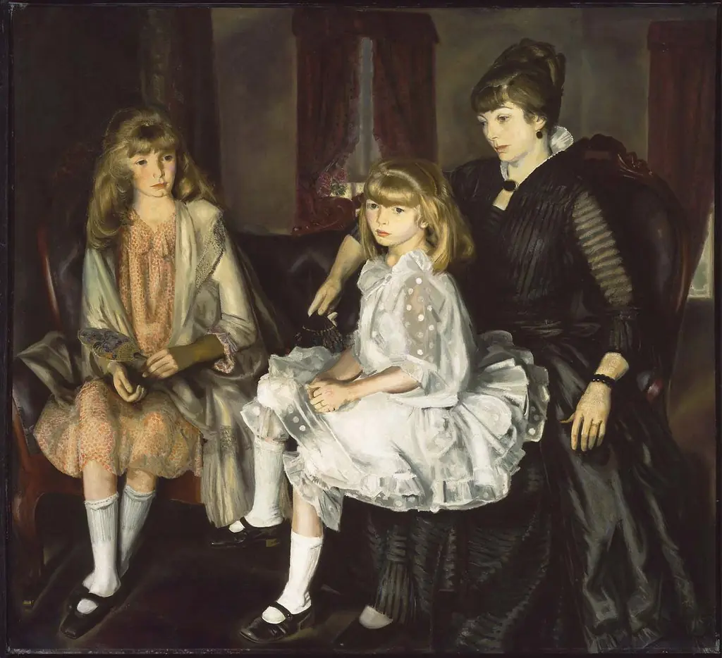 Emma and Her Children, by George Bellows, oil, 1923