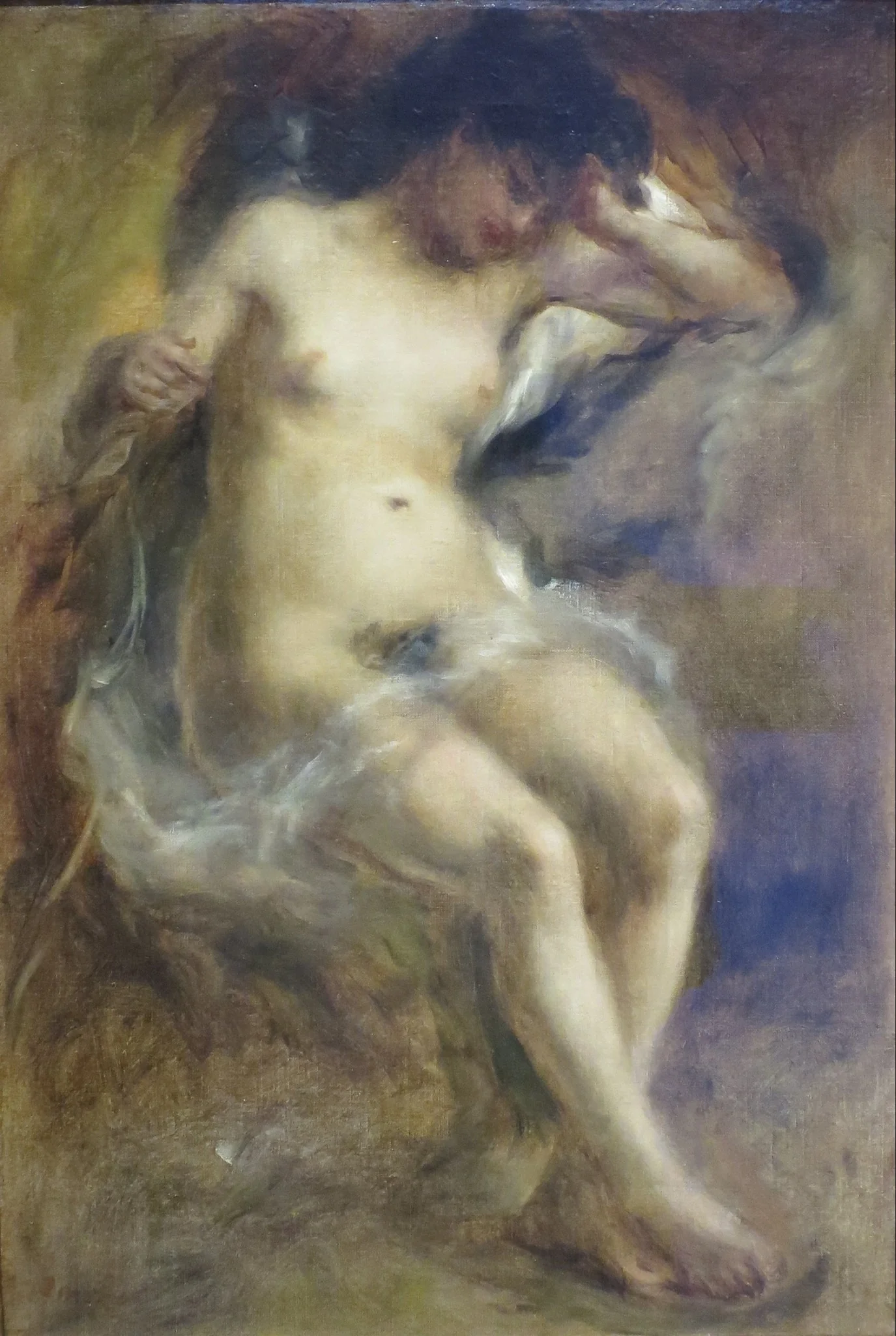 Nu assis, detail