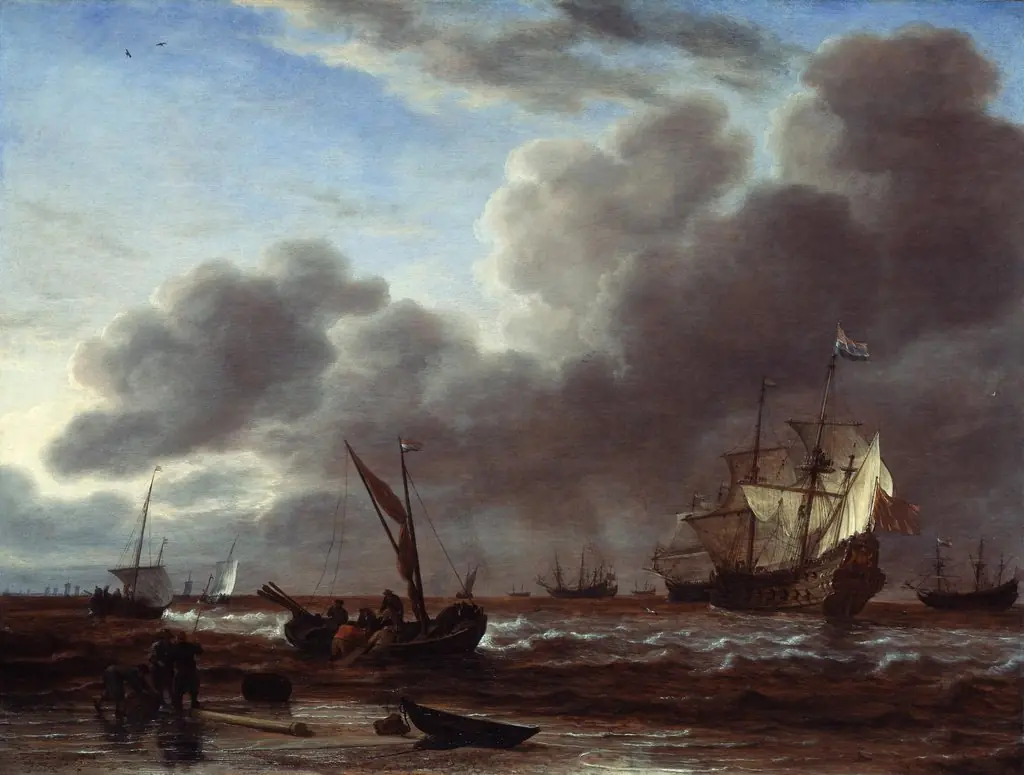 Frigate "Amsterdam" near Den Helder, by Simon de Vlieger, unspecified, 1649