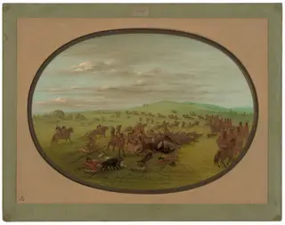 Camanchees Moving, by George Catlin, oil, 1865