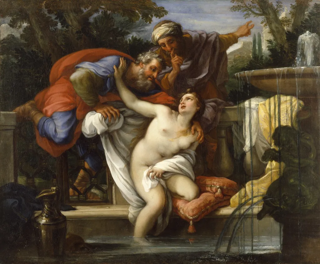 Susanna and the Elders, by Giuseppe Bartolomeo Chiari, oil, 1713