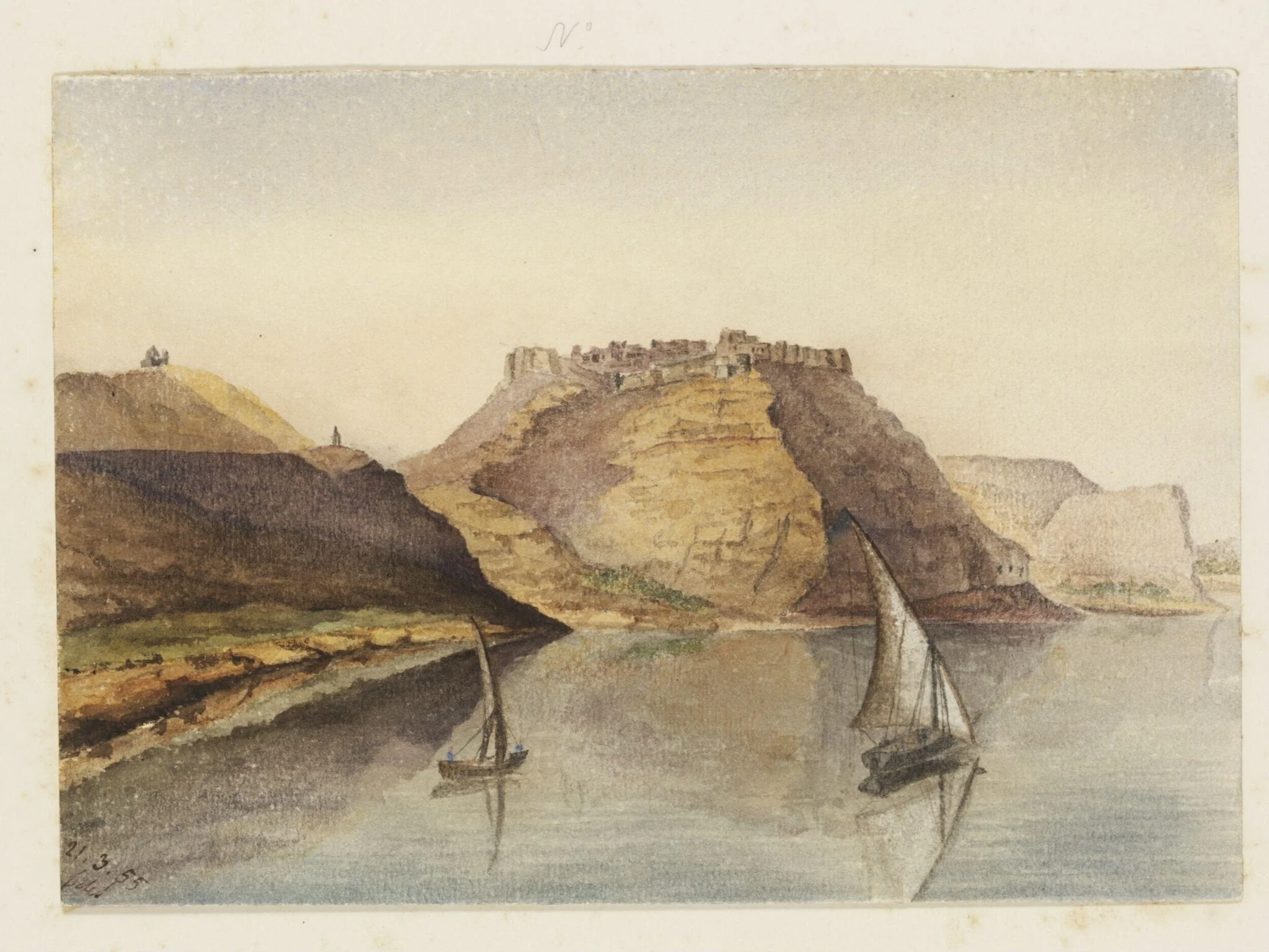`Castle of Ibreem or Premnis, Nubia. Taken from our Boat', detail
