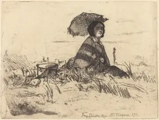 En Plein Soleil, by James McNeill Whistler, ink, 1858