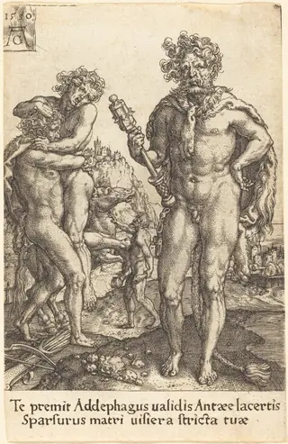 Hercules and Anthaeus, by Heinrich Aldegrever, 1550