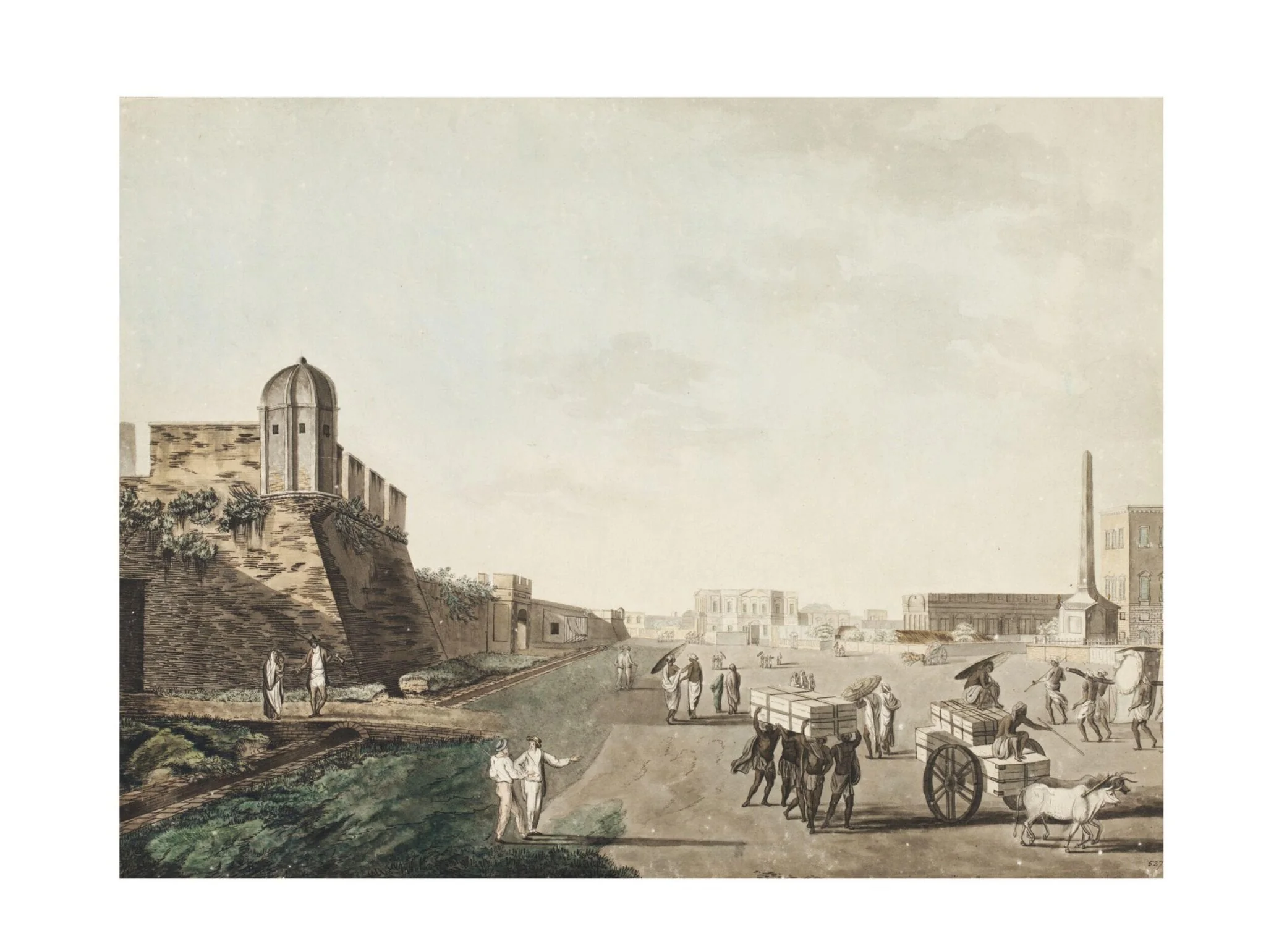 View of the Old Fort, Calcutta, detail