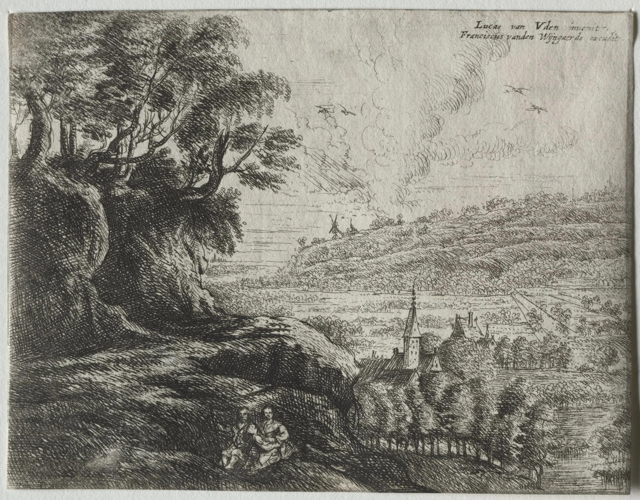 Landscape with a Peasant Couple and Baby, detail