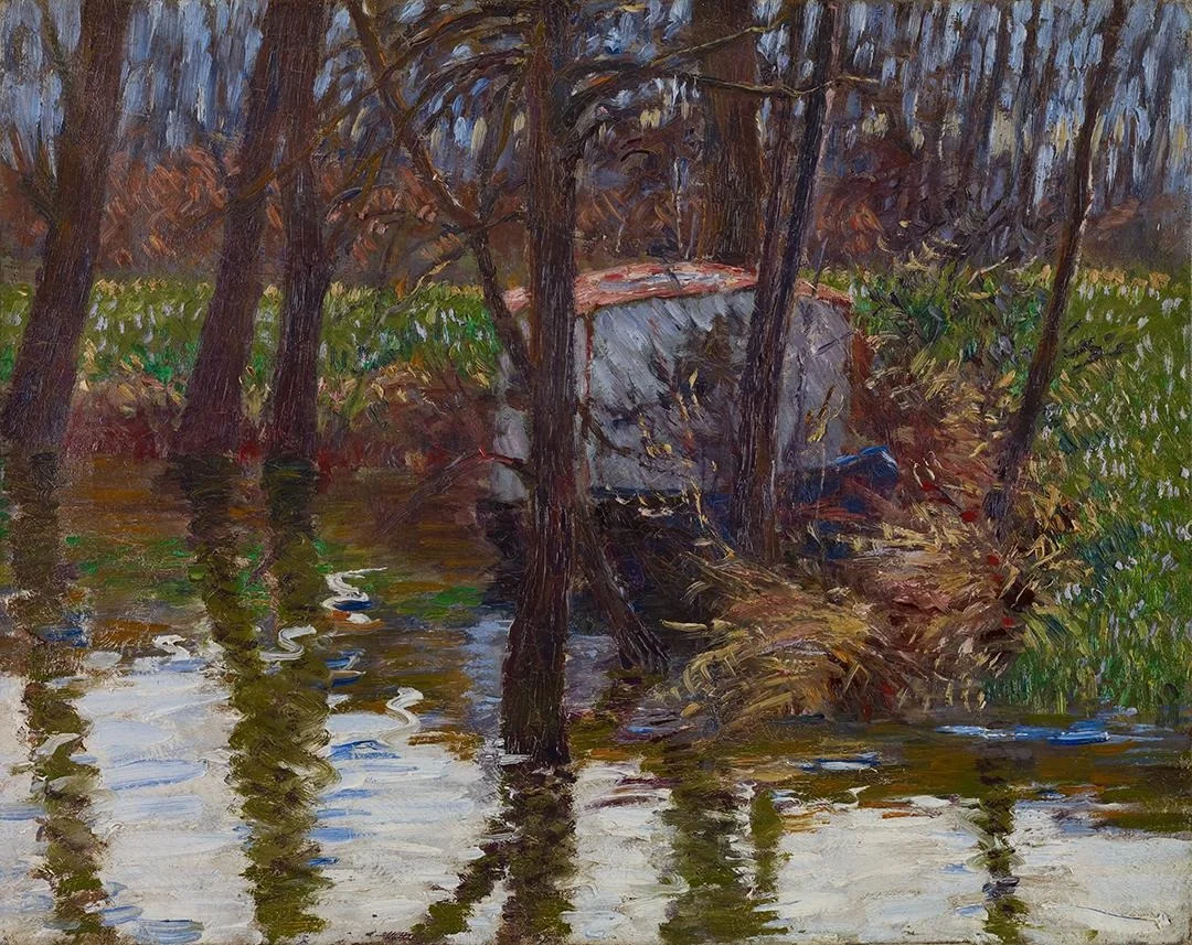 The River Epte with Monet's Atelier-Boat, detail