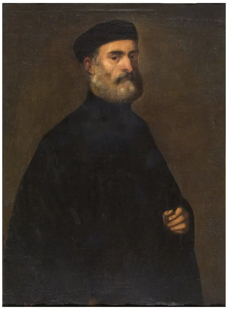A Venetian Senator or Secretary, by Jacopo Tintoretto, oil, 1501
