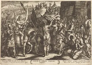 The Triumph of David over Goliath, by Antonio Tempesta, ink, 1613