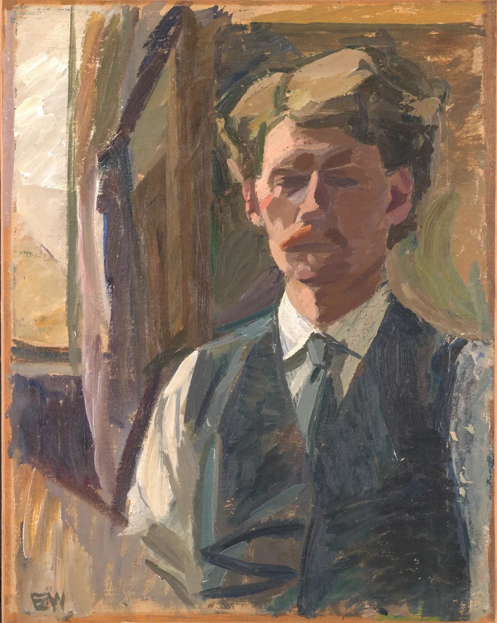 Self-Portrait, by Edvard Weie, oil, 1915