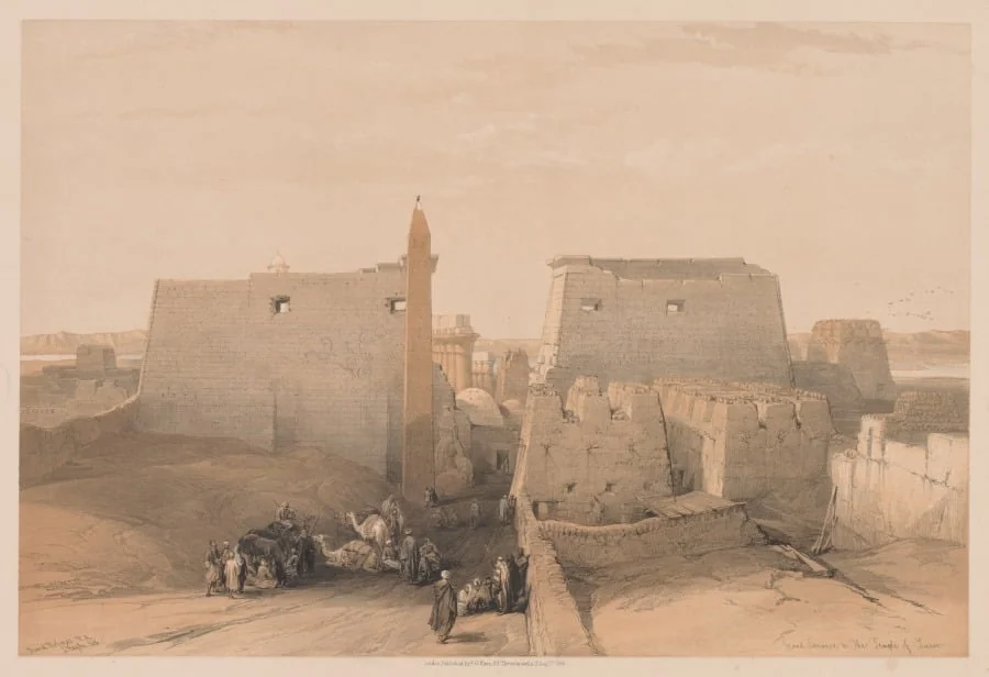 Egypt and Nubia: Volume II - No. 38, Grand Entrances to the Temple of Luxor, detail