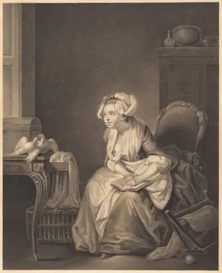 La premiere lecon d'amour, by Nicolas Joseph Voyez, ink, 1774
