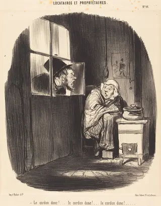 Le Cordon donc!..., by Honoré Daumier, ink, 1847