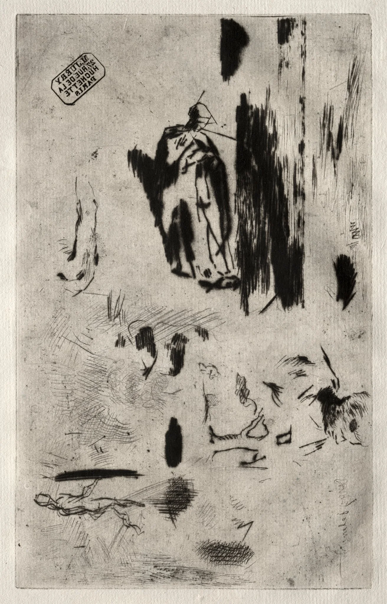 Plate with Sketches, detail