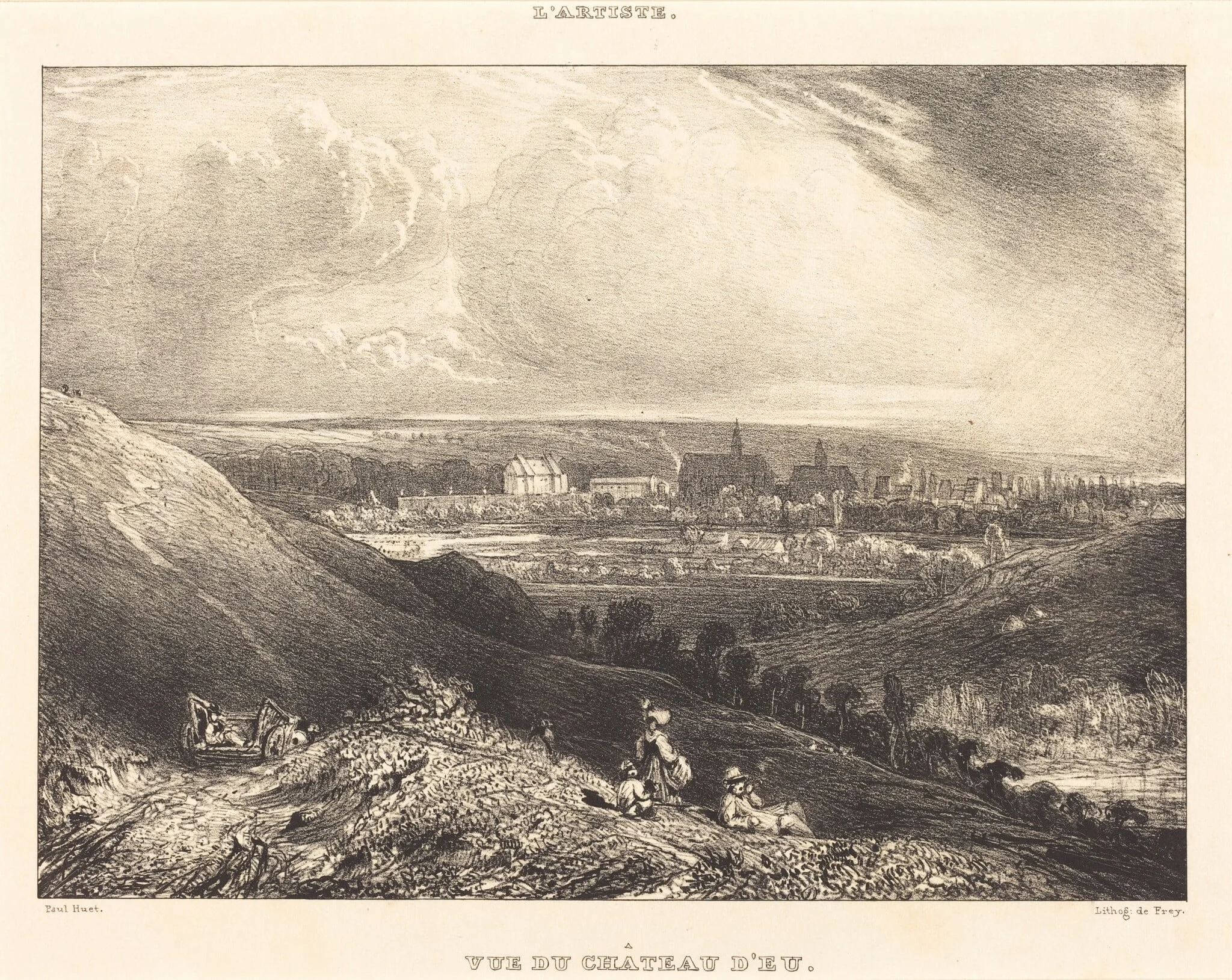 View of the Chateau d'Eu (Vue du Chateau d'Eu), detail