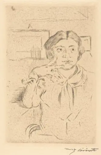 Gattin des Künstlers (Wife of the Artist), by Lovis Corinth, ink, 1909