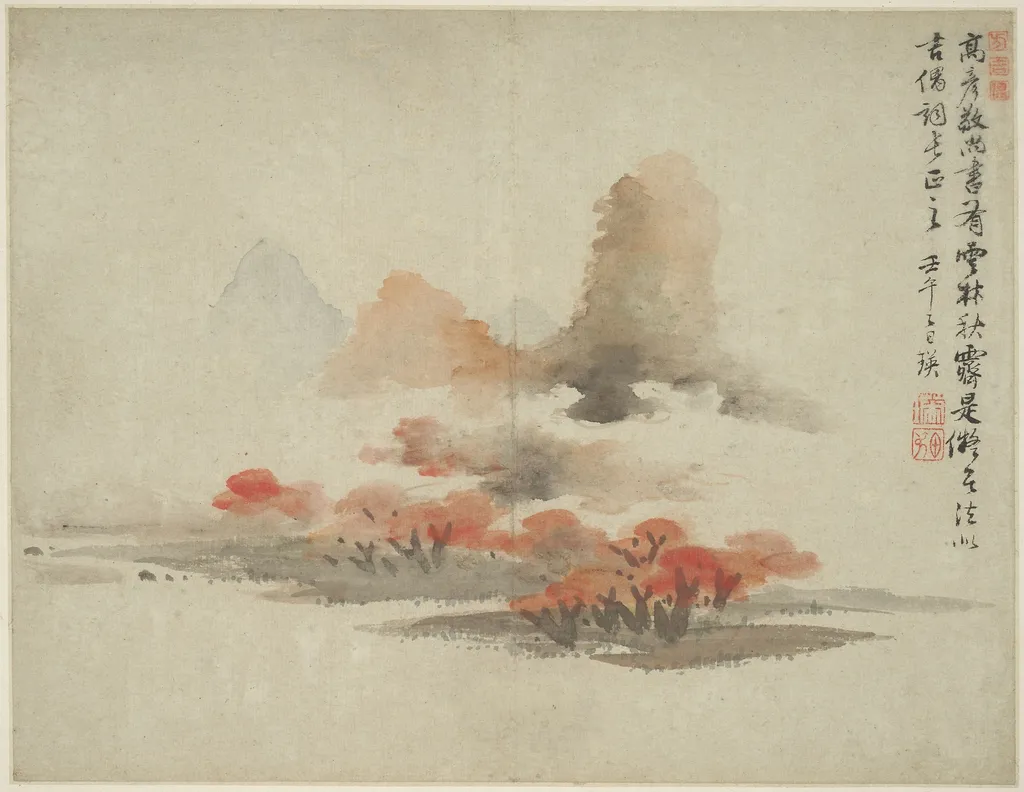 Landscape in the Style of Ancient Masters: after Gao Kegong (1248-1310), by Lan Ying, unspecified, 1642
