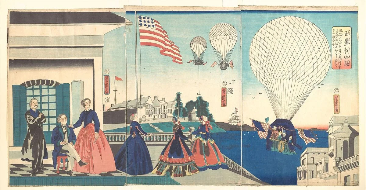 「亜墨利加國」|“America”: Enjoying Hot Air Balloons, detail