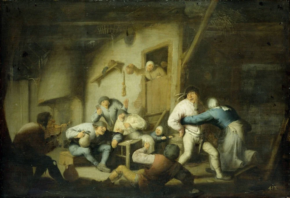 Boisterous Peasants at an Inn, detail