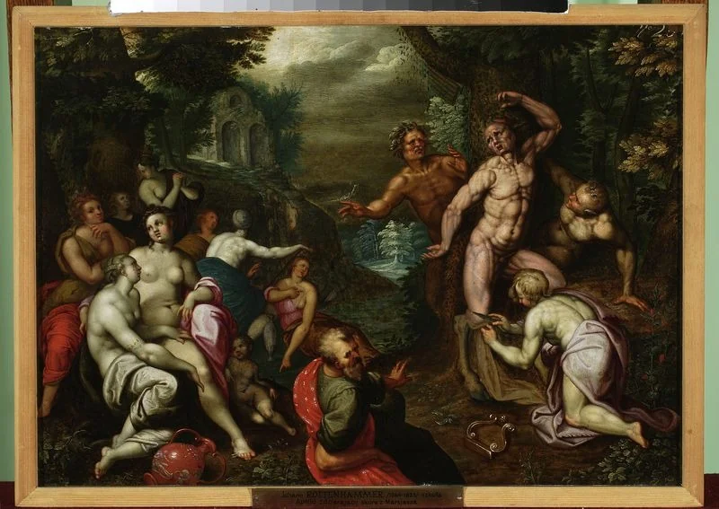 Apollo flaying Marsyas (Ovid, Metamorphoses, VI, 382–400), detail