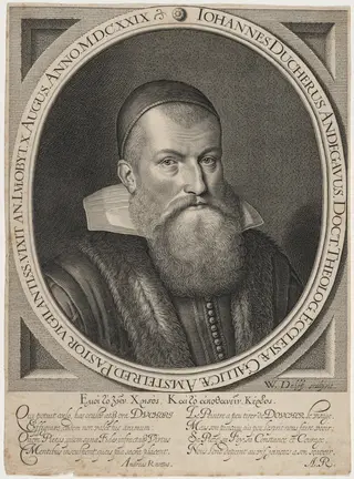 John Doucher, French Divine, by Willem Jacobsz Delff, ink, 1609