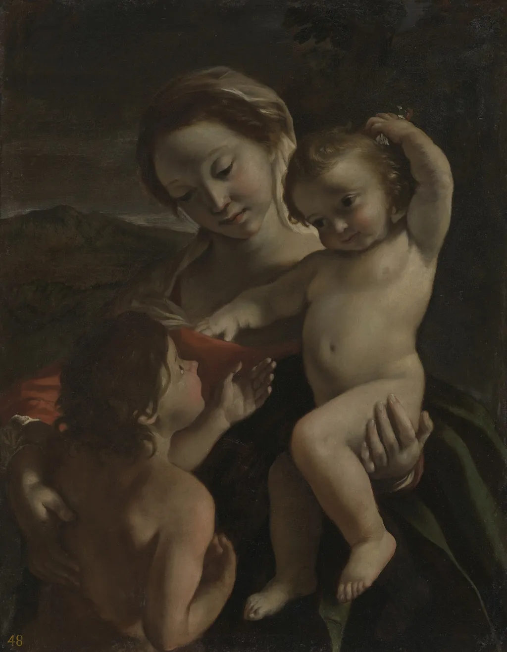 Madonna and Child with the Infant Saint John the Baptist, by Giovanni Lanfranco, oil, 1630