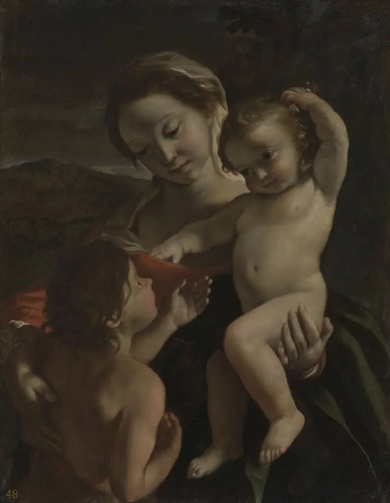 Madonna and Child with the Infant Saint John the Baptist, by Giovanni Lanfranco, oil, 1630