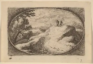 Two Men on a Bare Hill, by Herman van Swanevelt, ink, 1628