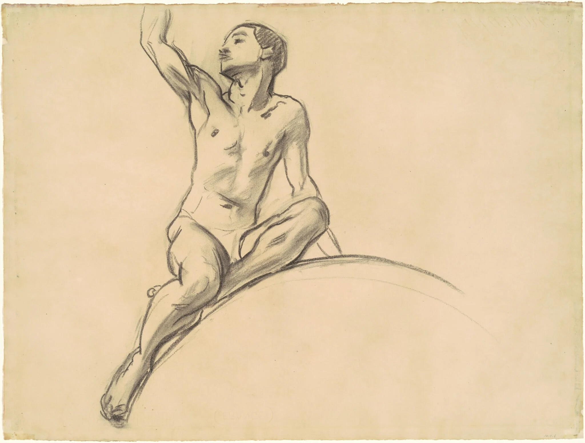 Study for Figure above "Music", detail
