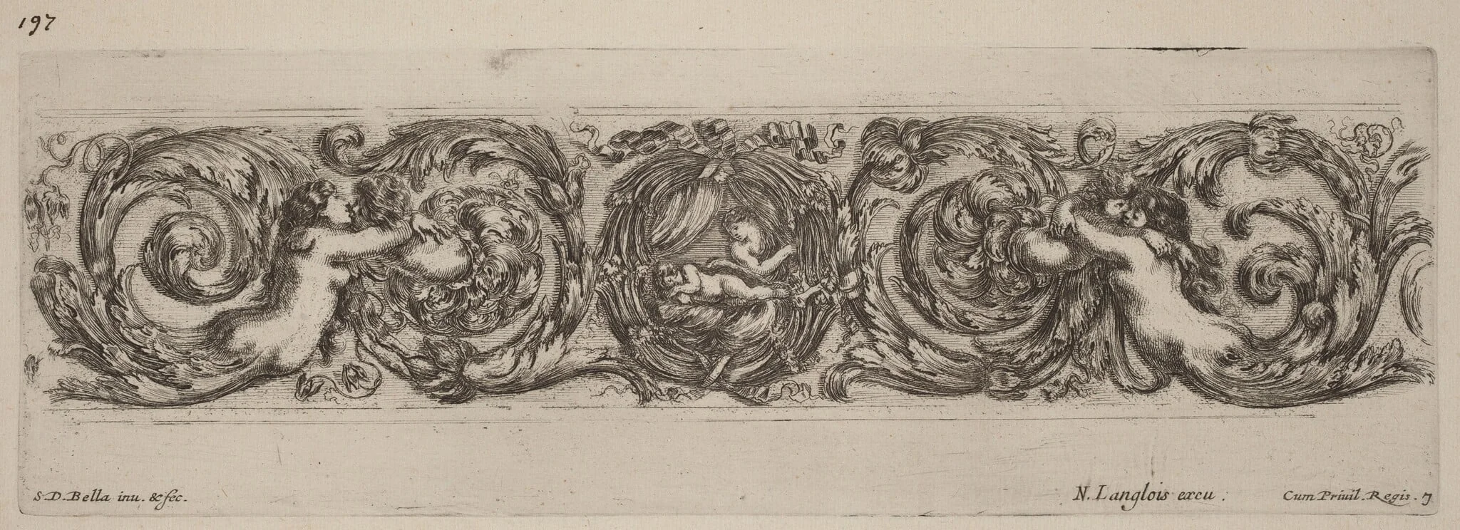 Ornamental Frieze with Cupid and Psyche, detail