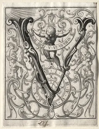 New ABC Booklet:  V, by Lucas Kilian, 1627