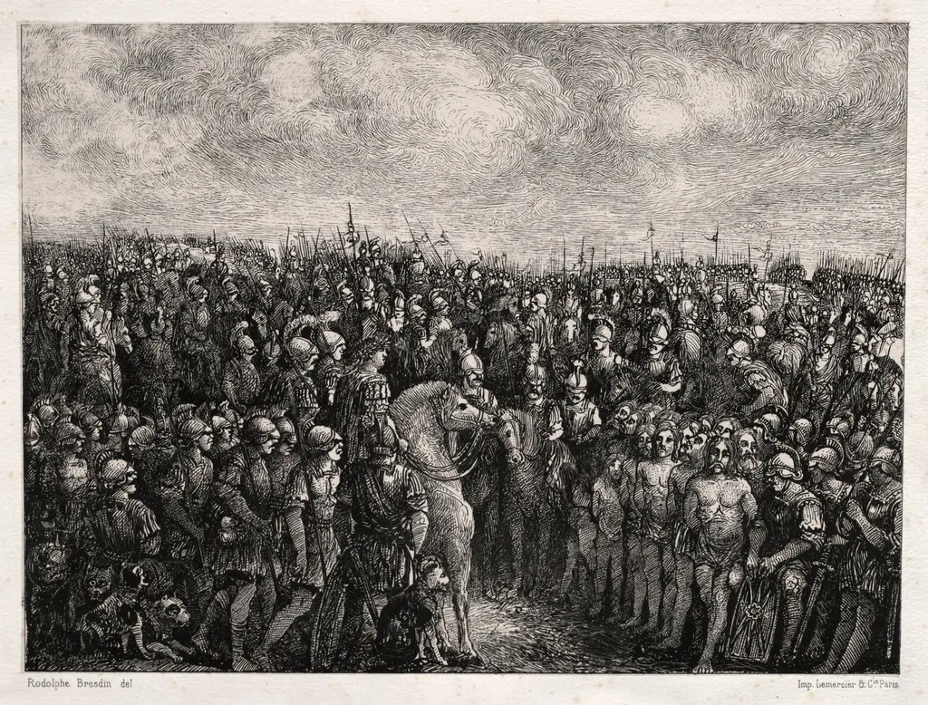 Caesar and his Prisoners, by Rodolphe Bresdin, 1878