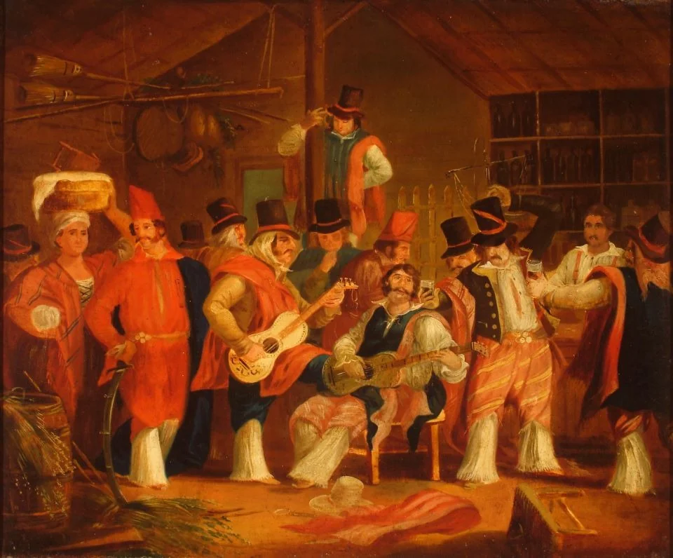 Payada en una pulpería, detail