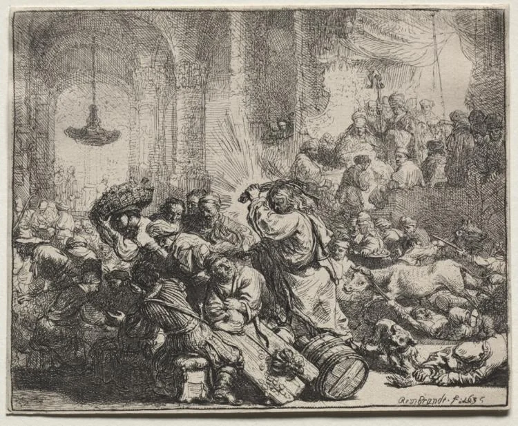 Christ Driving the Money Changers from the Temple, detail