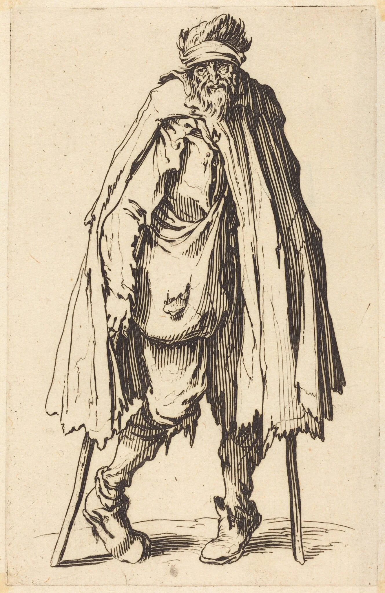 Beggar with Crutches and Sack, detail