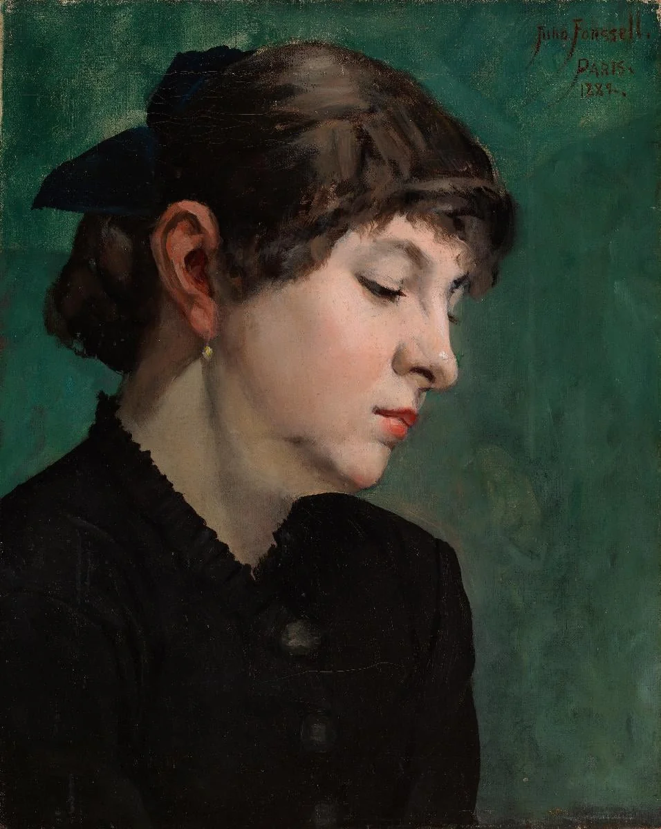 Naisen pää, detail