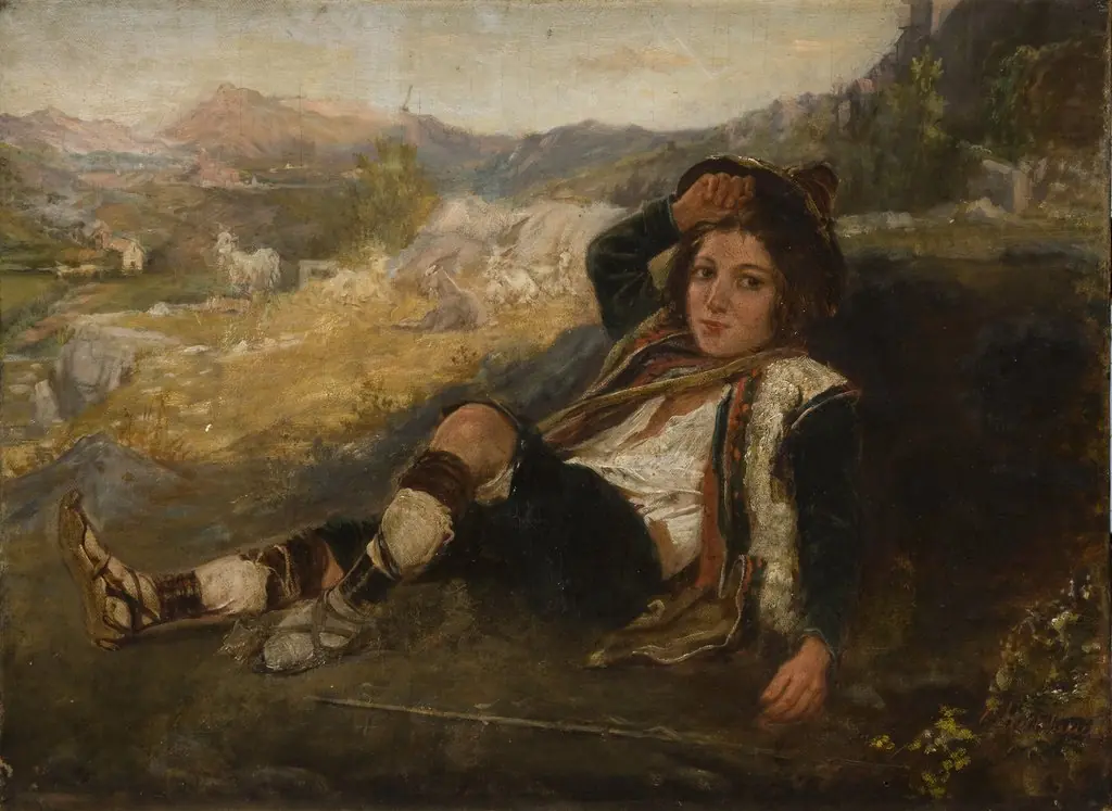 Roman Shepherd-Boy, by Aleksander Stankiewicz, oil, 1868