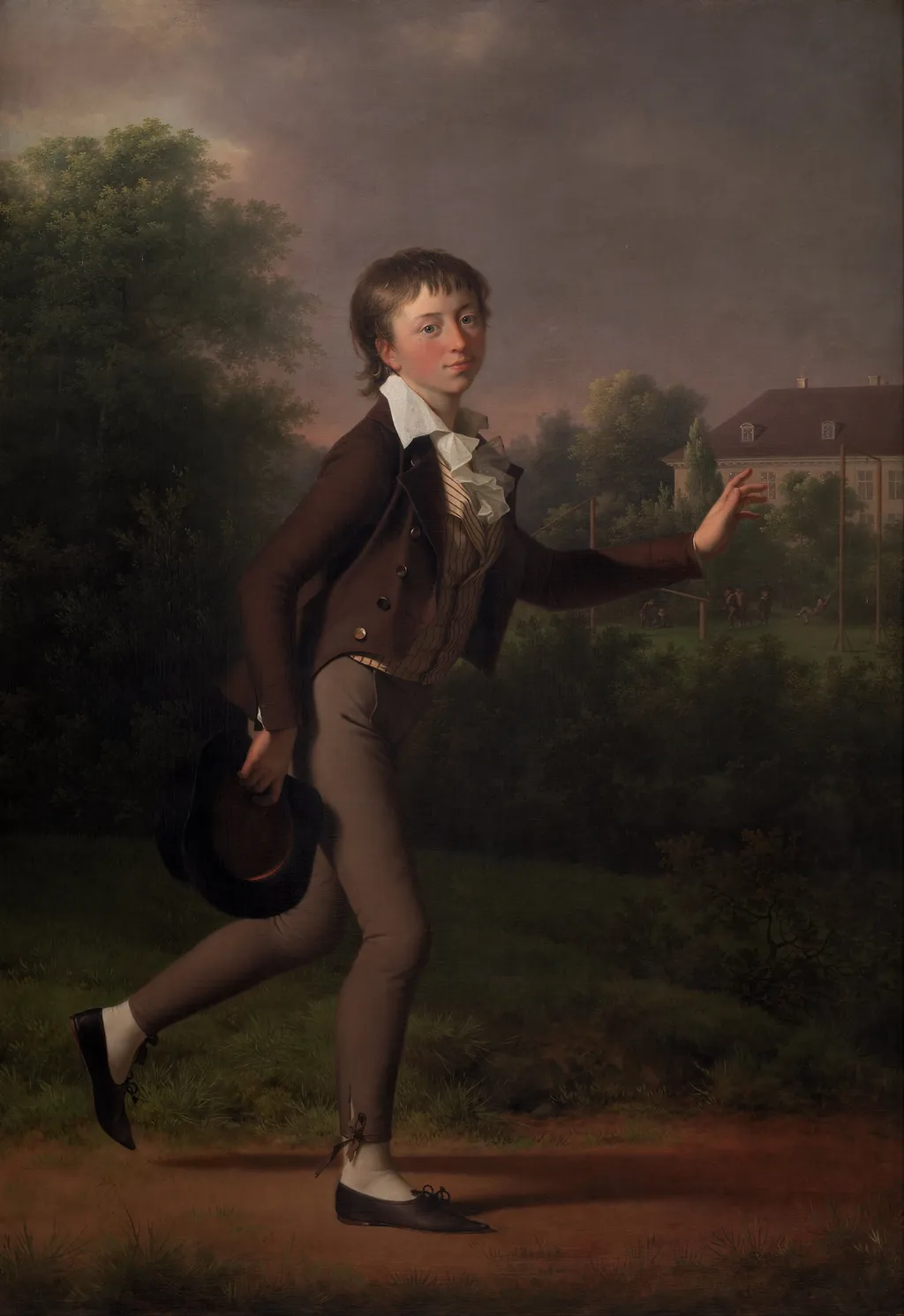A Running Boy. Marcus Holst von Schmidten, by Jens Juel, oil, 1802