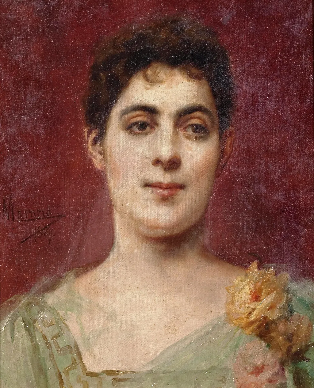 Francisca Aparicio y Mérida marquesa de Vistabella, by Francesc Masriera Manovens, oil, 1895