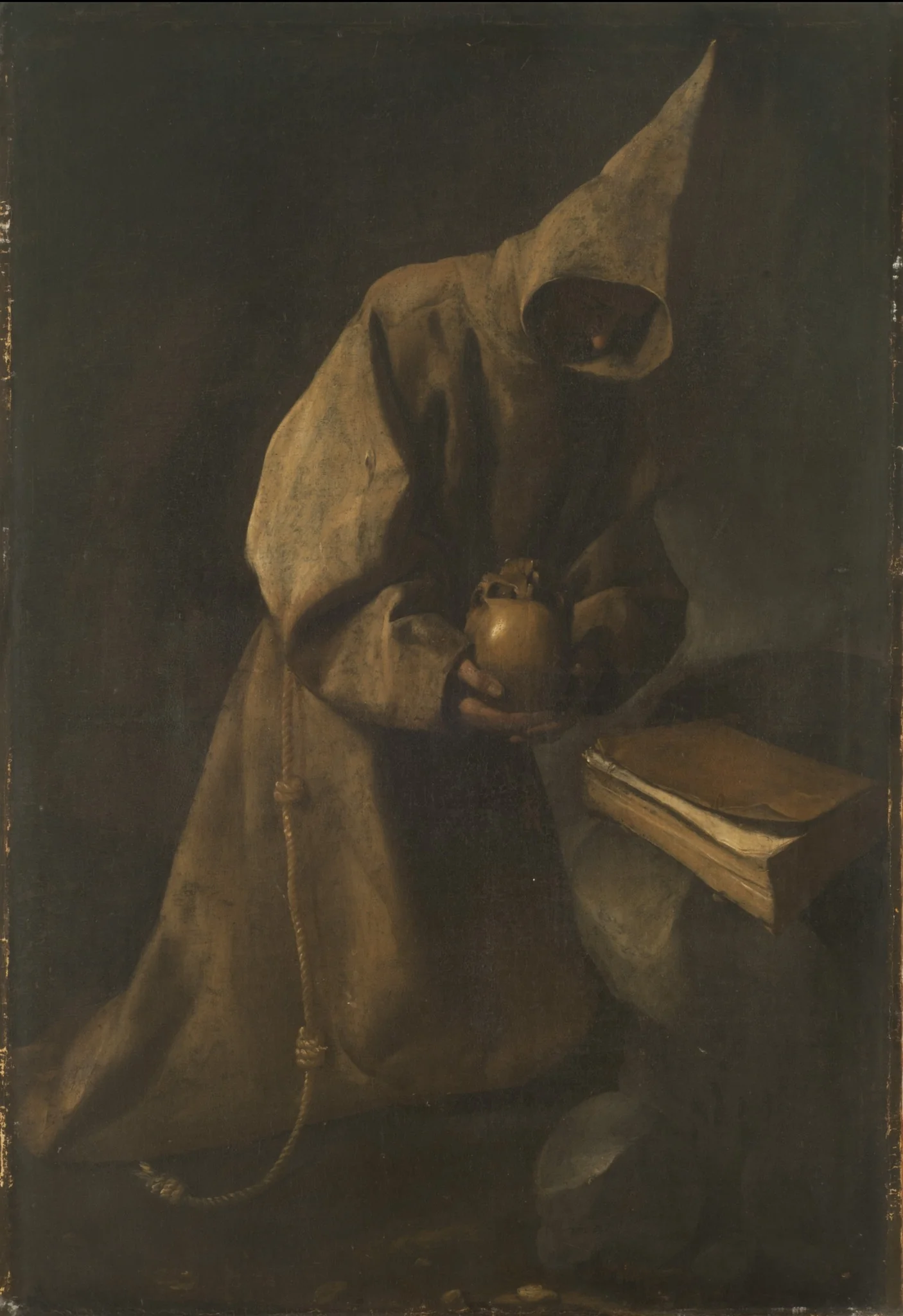Saint Francisco in meditation, detail