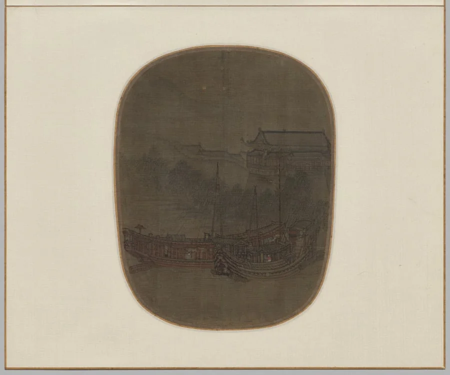 Boats at Anchor on West Lake at the City Gate, detail