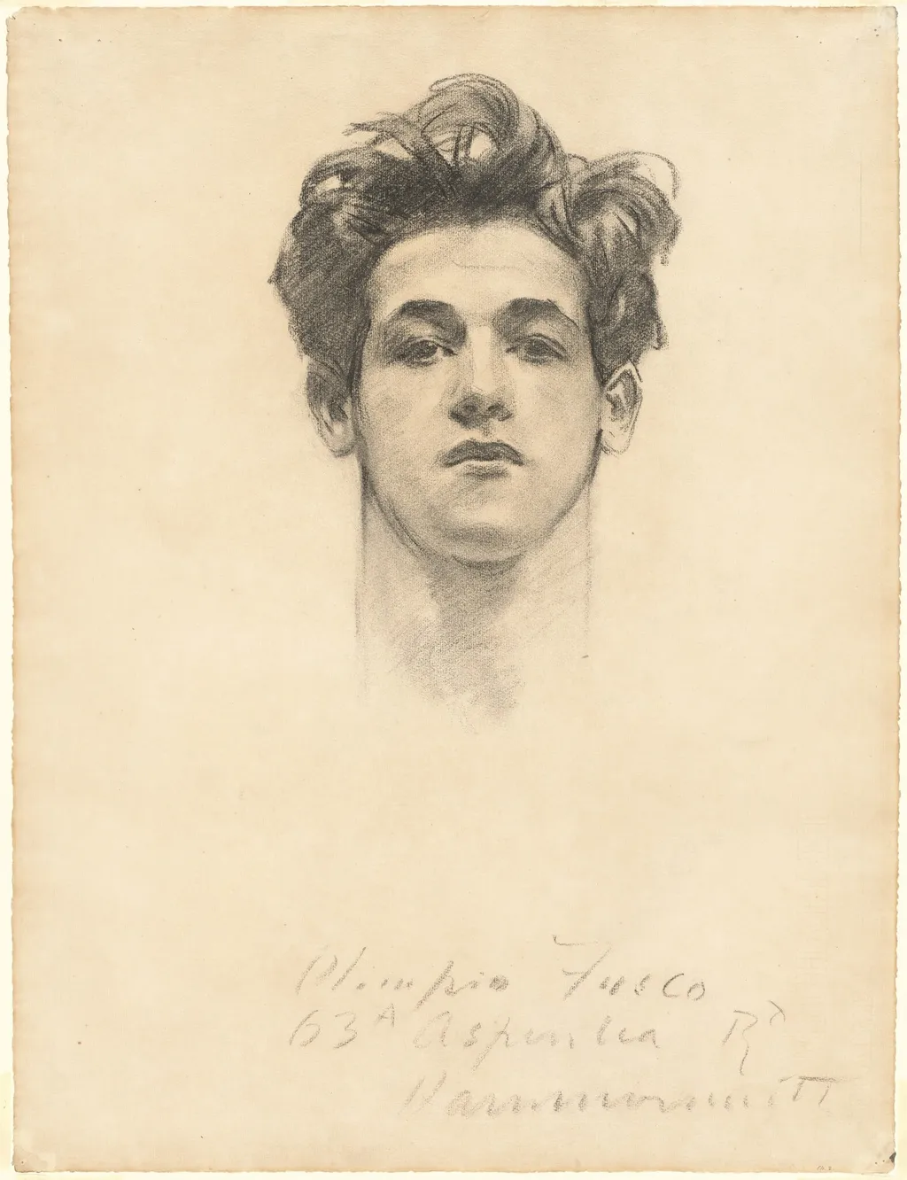 Olimpio Fusco, by John Singer Sargent, charcoal, 1905