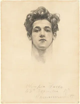 Olimpio Fusco, by John Singer Sargent, charcoal, 1905