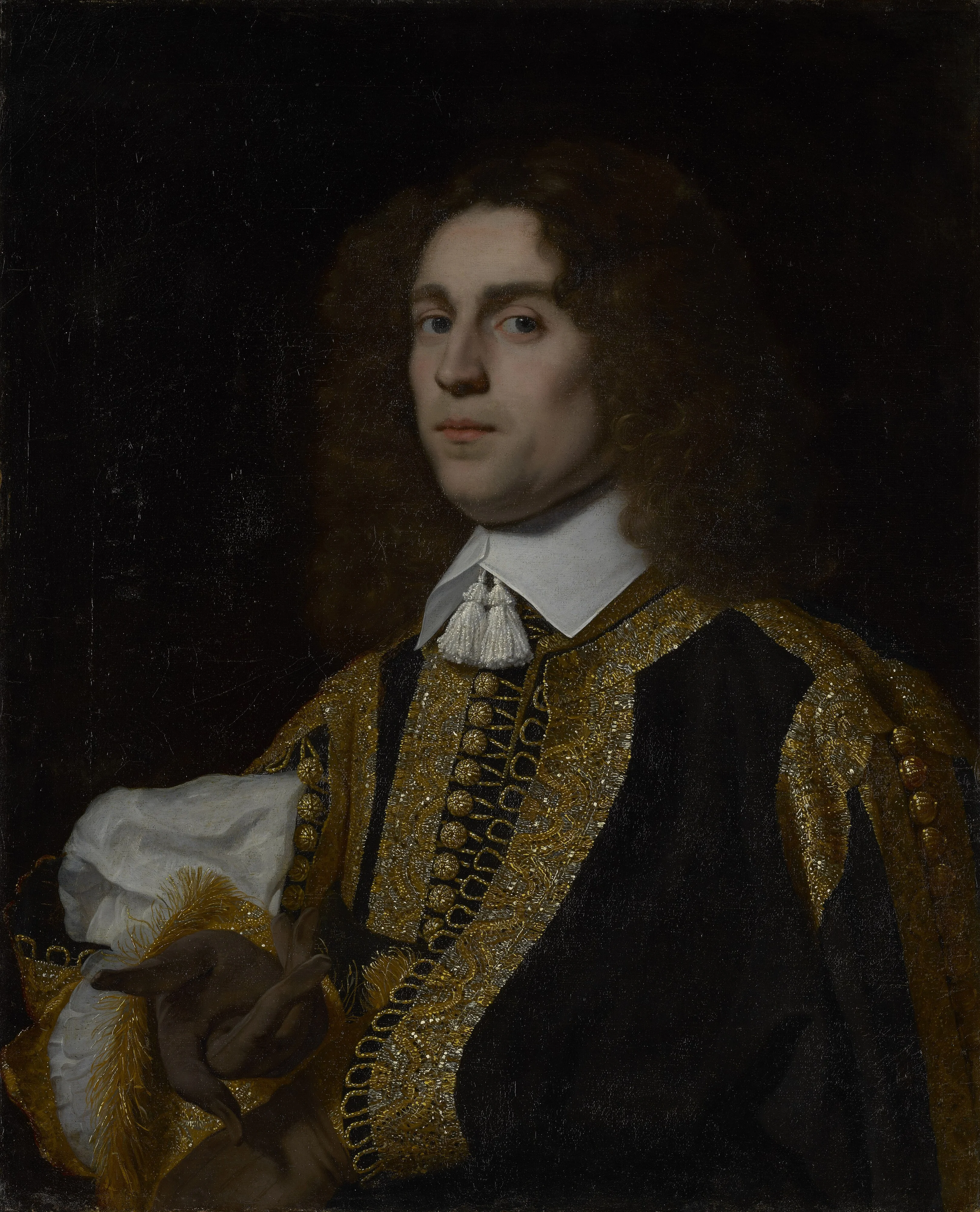 Portrait of a Young Man in Military Costume, detail