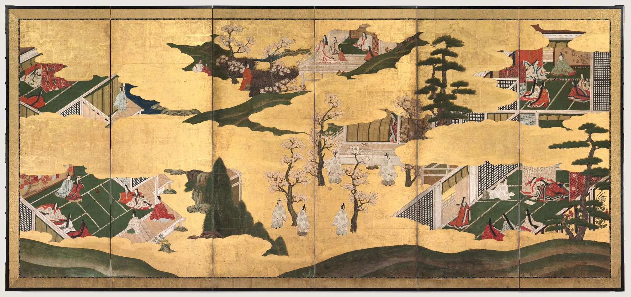 Scenes from the Tale of Genji, detail
