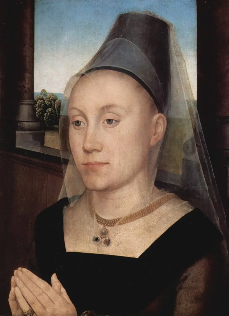 Portrait of Barbara van Vlaendenbergh, by Hans Memling, oil, 1490
