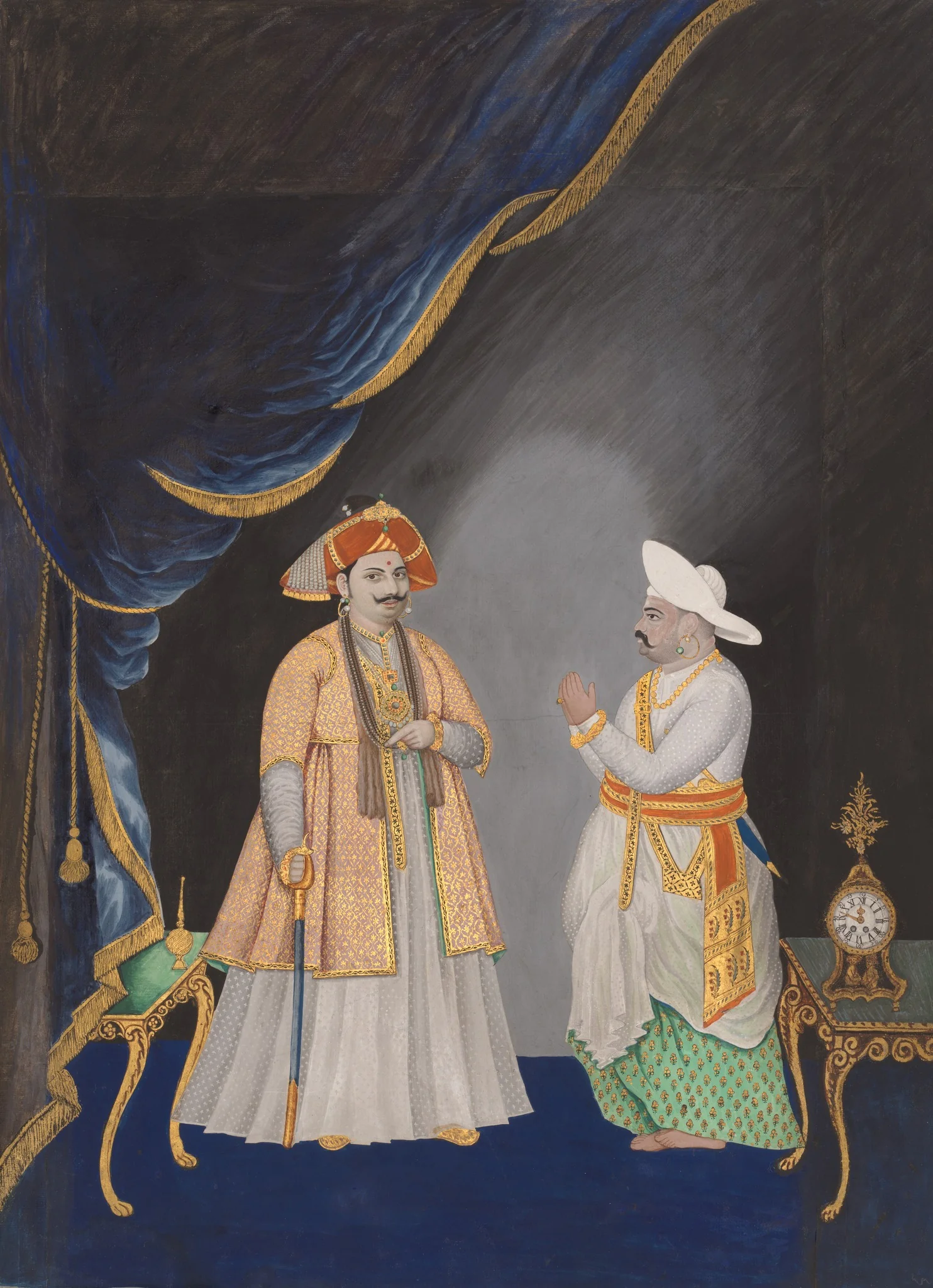 Maharaja Serfoji II accompanied by his Minister, detail