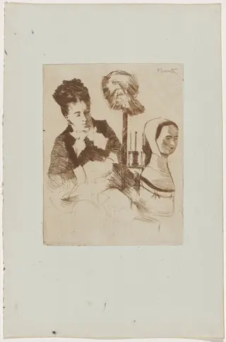 La modiste, by Norbert Goeneutte, ink